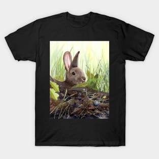 Rabbit in coloured pencil and watercolour T-Shirt